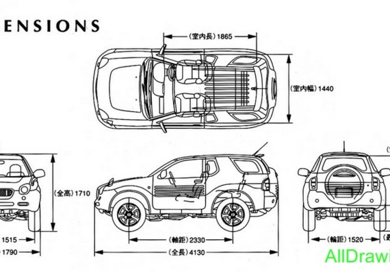 Isuzu VehiCROSS-20 (Исузу ВехиКРОСС-20) - чертежи (рисунки) автомобиля